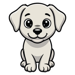 Adorable canine companion hand drawn style isolated vector illustration on white background
