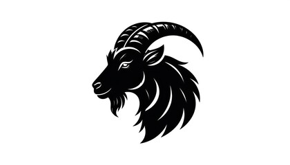 Black and white goat head graphic
