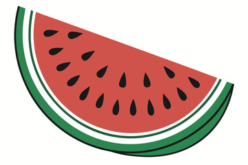 Slice of Watermelon with Seeds on White Background fruit summer fruit