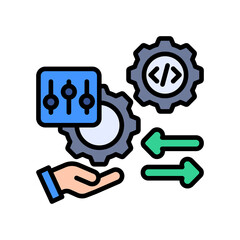 Configuration Management lineal color icon