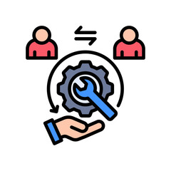 Service Management lineal color icon