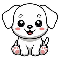 Adorable dog cartoon character design isolated vector illustration on white background