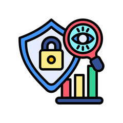 Security Monitoring lineal color icon