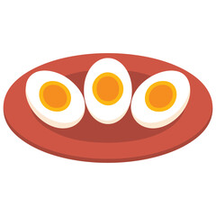 Hard boiled egg dish vector illustration isolated vector illustration on white background
