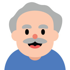 Flat design grandpa character illustration isolated vector illustration on white background