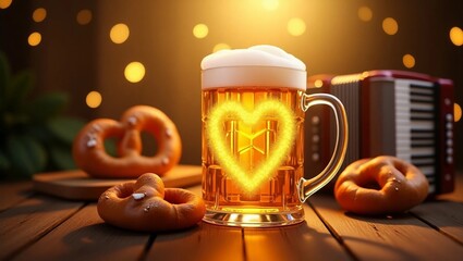 Beer niches with a luminous heart