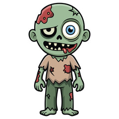 Halloween zombie illustration isolated vector illustration on white background
