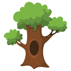 Tree with hollow hole isolated vector illustration on white background © azzedine