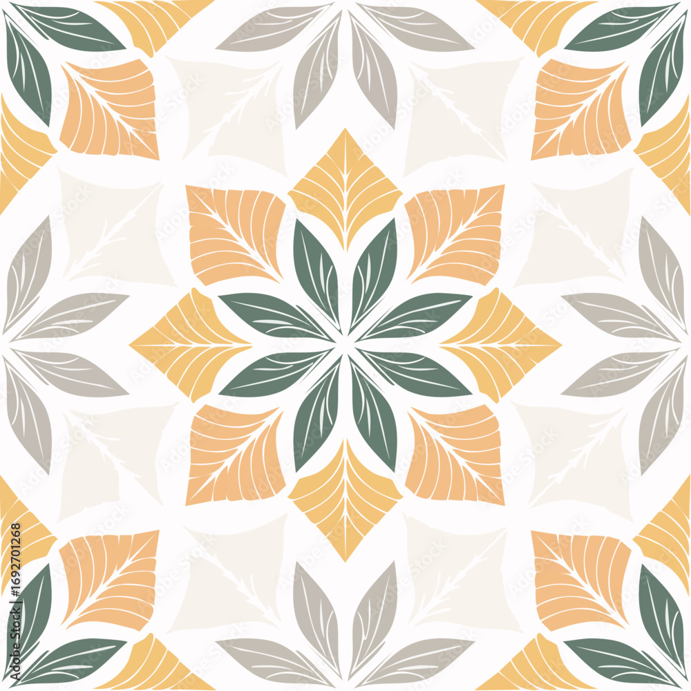 Poster seamless pattern with colorful abstract flowers 3