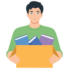 Worker feeling stressed job loss isolated vector illustration on white background