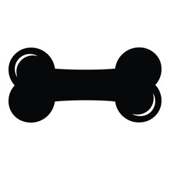 Vector art of black silhouette of a dog bone