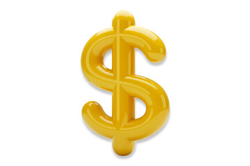 Obraz premium The golden dollar sign, Price icon. 3d rendering isolated on transparent background.