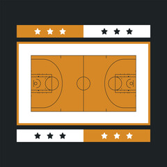 Basketball Court. Basketball design. Street sport art. Game Day. Basketball playoff. Final games. Team championship. Ball for Basketball. Sport creative poster. Modern graphic. Vector wallpaper