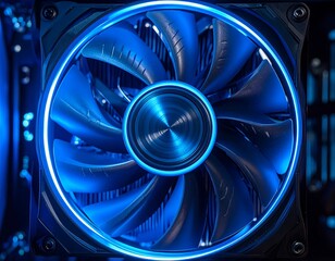 Close-up of a computer fan