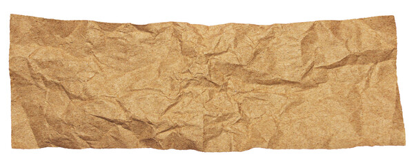 Obraz premium Crumpled Brown Paper Pieces with Realistic Wrinkled Texture on Transparent Background for Creative Project or Design