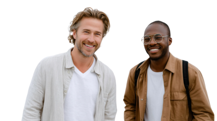 Friendship Unveiled: Two individuals share an intimate moment, their faces alight with happiness. The photograph captures the essence of a shared connection and the comfort of camaraderie.