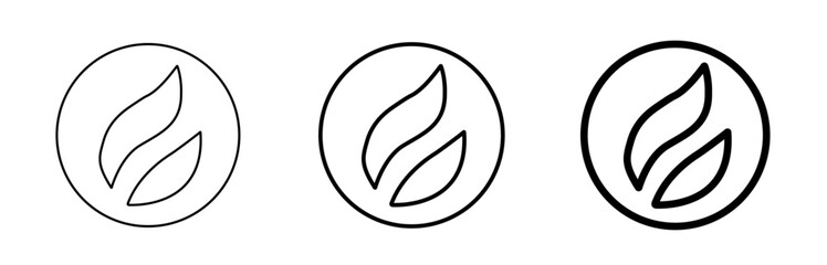 Illustration of a flame inside a circle, simple outline icon for fire, energy, and passionrelated themes and logo design