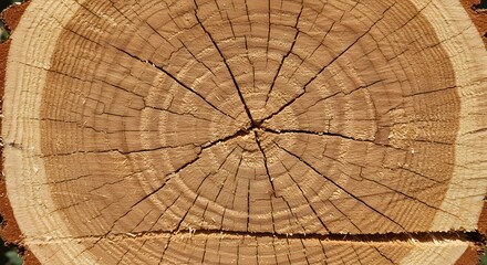 Fototapeta premium Close up tree trunk cross section