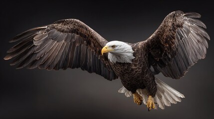 Fototapeta premium Hyper realistic eagle mid dive talons extended aerial wildlife action captured in hyper detail