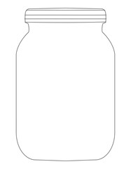 Outline vector illustration of empty plastic jar container template