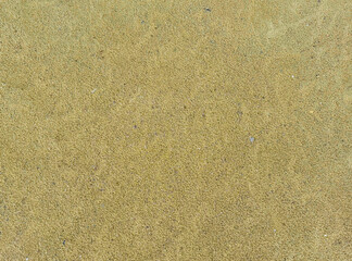 Sand ripple texture top view, Empty rough dry brown sand beach shore background, Grain pattern yellow sand dune in summer