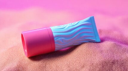 Beauty product with tube and pattern, conveying modernity and appeal, great for websites or advertisements
