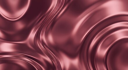 Smooth rose gold metallic fabric waves with reflections and highlights