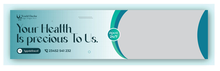 The world health day or facebook cover design