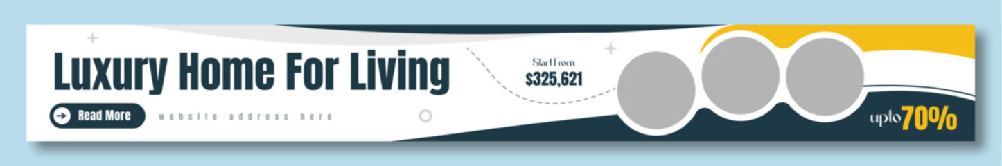 Real estate agency linkedin profile banner, large promotion web banner and social media