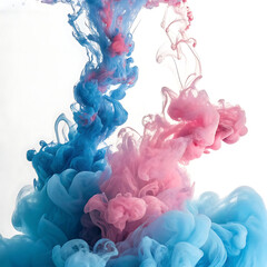 Blue Pink Ink Swirling Underwater Abstract Patterns