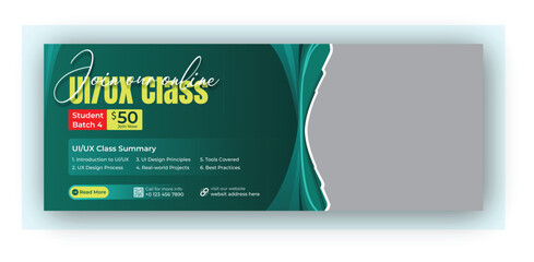 Social media online course template or banner design