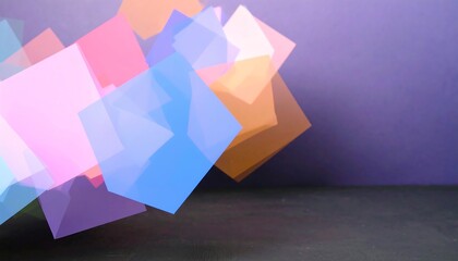 Abstract colorful squares in motion