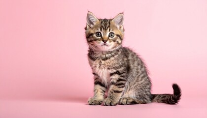 Obraz premium closeup of a cat with a pink background