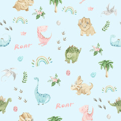 Dinosaur Watercolor Cute Paper