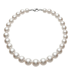 Obraz premium Pearl necklace on black, isolated on transparent background