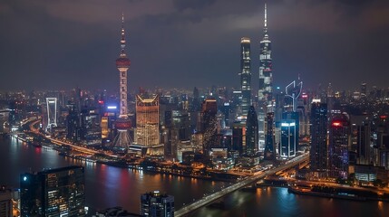 Shanghai at Night — Illuminated Metropolis by the Huangpu River