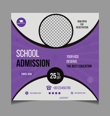 Poster Design, Modern School Admission Poster Design, Education Flyer Template, Back to School Promotion Layout