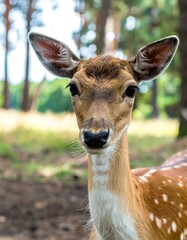 Obraz premium Close-up of a deer in a forest