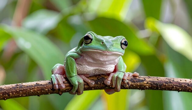 Close-up of a green tree frog