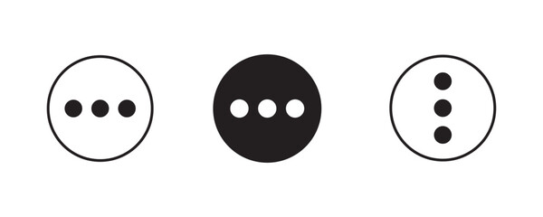 Ellipsis menu icon vector. Three dots sign symbol .