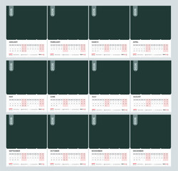 2026 wall calendar template or 2026 corporate business wall calendar