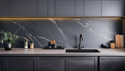 sleek matte gray porcelain countertops flat panel gray cabinetry minimalist black fixtures under cabinet lighting matte countertops gray