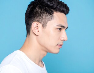 Fototapeta premium Close-up profile view of a man