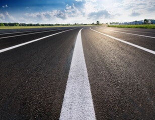 Fototapeta premium a race track with a white line down the middle