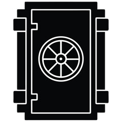 Bank Vault Door Silhouette Vector Illustration