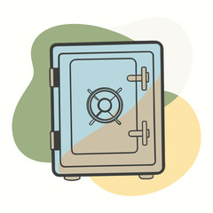 Bank Vault Door Silhouette Vector Illustration