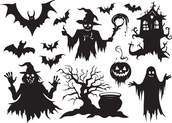 Halloween Spooky Silhouette Set