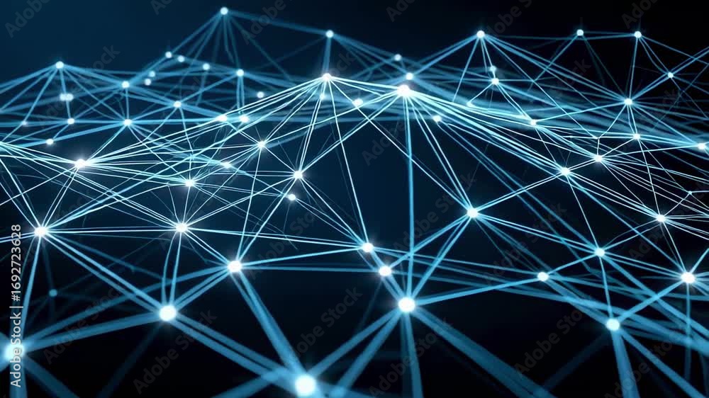 Poster network connection technology abstract concept with dots and lines digital background 100