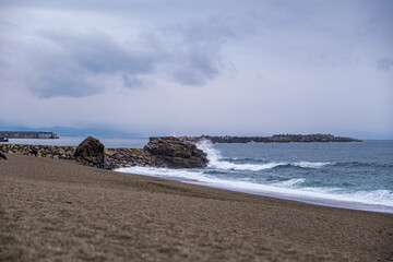 【#高知】桂浜の岩場の波しぶき