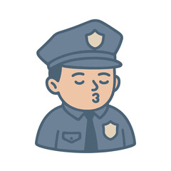 character emotion police kiss vector on white background
Vector character emotion